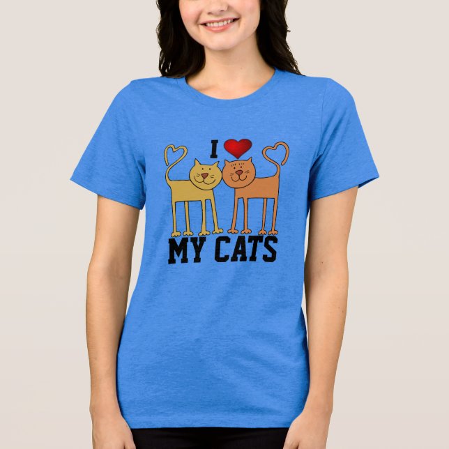 Camiseta Gatos: Eu Amo Meus Gatos (Frente)