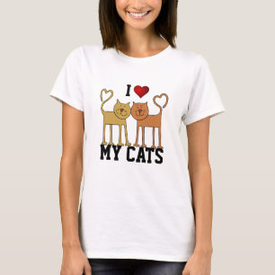 Camiseta Gatos: Eu Amo Meus Gatos