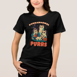 Camiseta Gatos Fantasmagóricos de Purranormal Halloween Eng