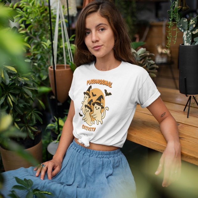 Camiseta Gatos-Fantasmas Retro-Retrorísticos Da Puranoría (Criador carregado)