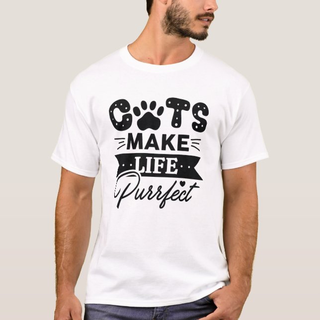 Camiseta Gatos Fazem A Vida Puro (Frente)