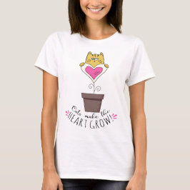 Camiseta - Gatos Fazem o Coração Crescer - Branco