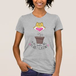 Camiseta Gatos Fazem o Coração Crescer - Cinza