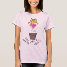 Camiseta - Gatos Fazem o Coração Crescer - Rosa
