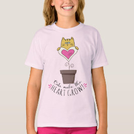 Camiseta - Gatos Fazem o Coração Crescer - Rosa