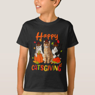 Camiseta Gatos Felizes no Dia de Ação de Graças Kitten Usa