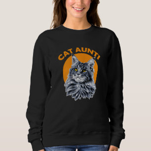 Camiseta Gatos femininos Tia miau gatinho lágrimas Família