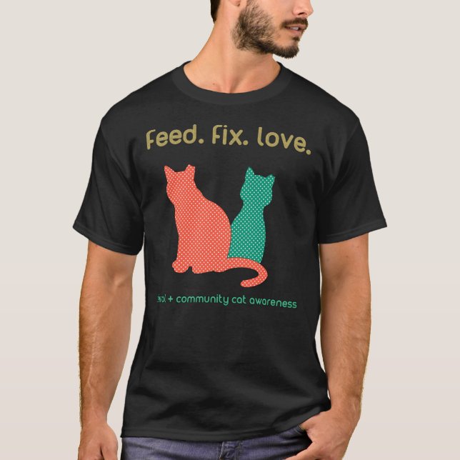 Camiseta Gatos Féricos + Gatos Cansados + Gatos Comunitário (Frente)