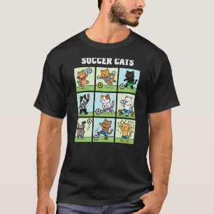 Camiseta Gatos Fitness Futebol Gráfico para Amantes de Gato