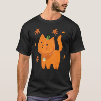 Camiseta Gatos fofos de Halloween Fantasia de Abóbora de Ga