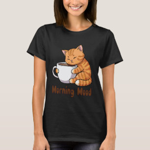 Camiseta Gatos Fofos Manhã Humor Amantes de Café
