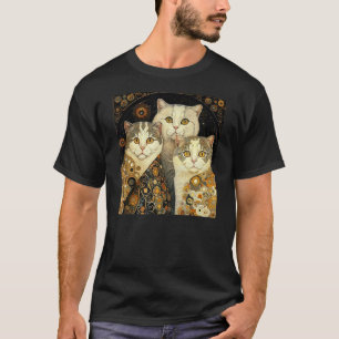 Camiseta Gatos fold escoceses na Obra-prima de Gustav Klimt