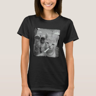 Camiseta Gatos fumando cigarro, piada, sarcasmo, meme de ga