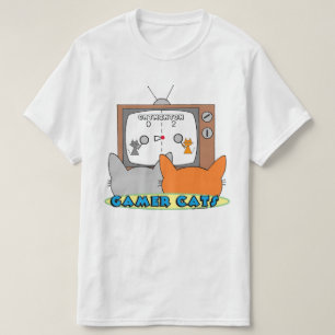 Camiseta GATOS GAMERS Jogo de Vídeo Nostálgico Retro
