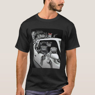 Camiseta Gatos Gangster Engraçados Design de Rua 1