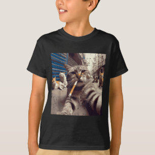 Camiseta Gatos Gângster Gatos de Rua Selfie Meme Divertido 