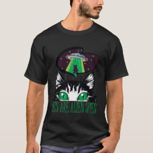 Camiseta Gatos Gatinhos Engraçados São Espiões Alienígenas 