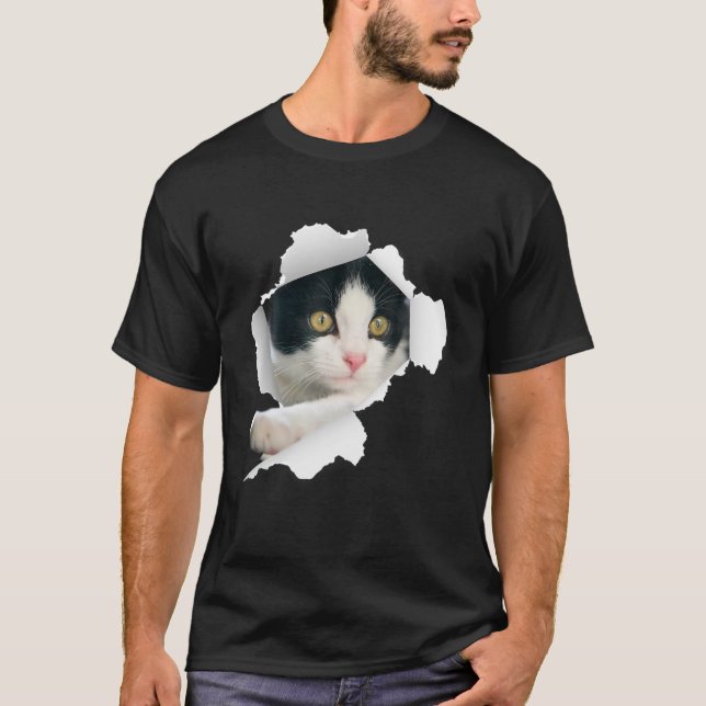 Camiseta Gatos, Gatos Tuxedo, Gatos Tortos, Gato (Frente)