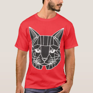 Camiseta Gatos Geométricos Abstrato Retro Design Colorido p