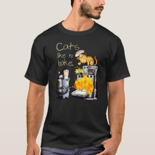 Camiseta Gatos Gostam de Assar Gato   Padeiro   Chef Gato