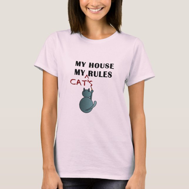 Camiseta Gatos governam em minha casa (Frente)