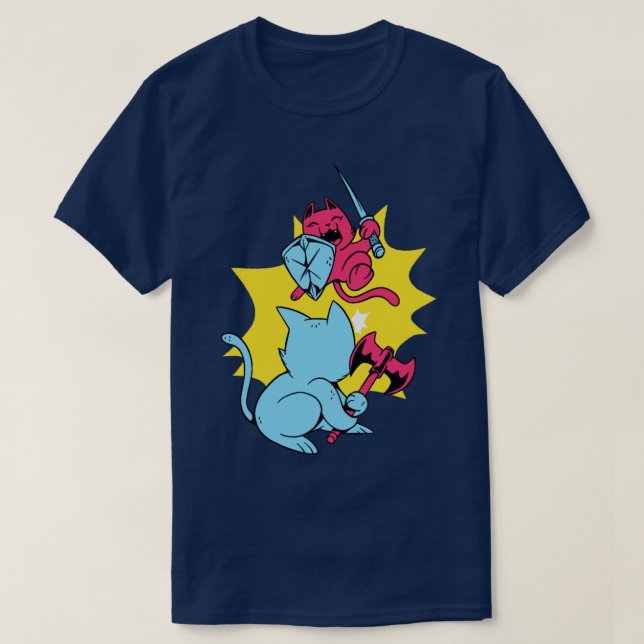 Camiseta gatos guerreiros (Frente do Design)