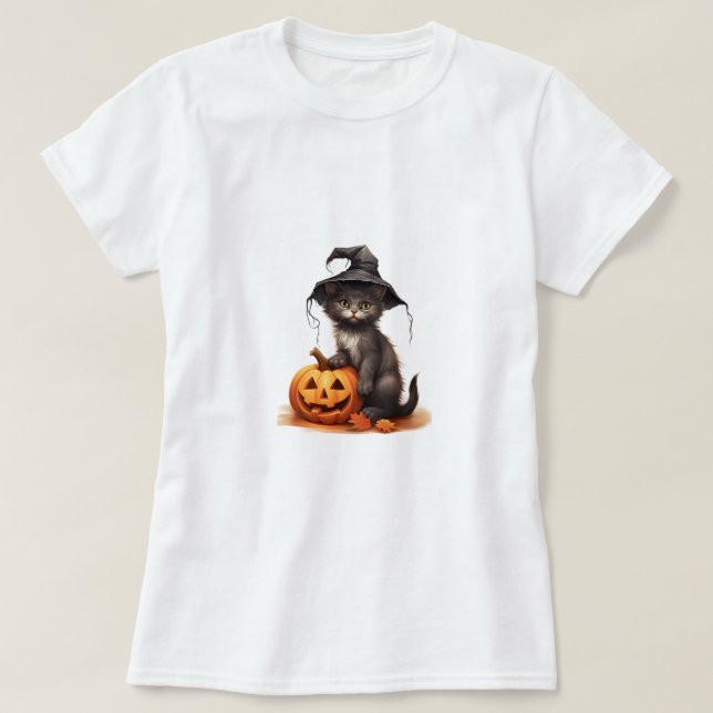 Camiseta gatos hallowen (Frente do Design)