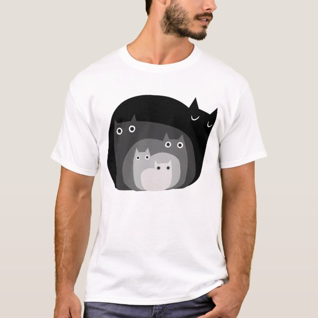 Camiseta Gatos Hertorossexuais Gatos Negros Engraçados Dão (Frente)
