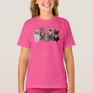 Camiseta Gatos Hippies Fofos para Crianças