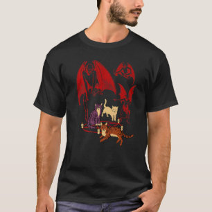 Camiseta Gatos Invocando Demônios Artes Sombrias