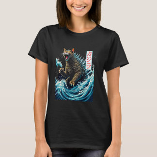 Camiseta Gatos Japoneses Kawaii Japão Gato Monstro & Kanaga