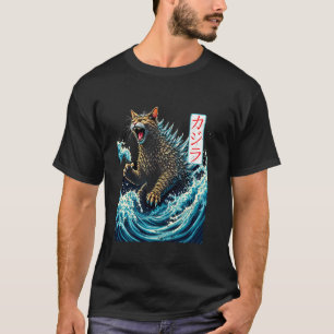 Camiseta Gatos Japoneses Kawaii Tee Japão Gato Monstro & Ka