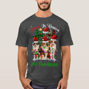 Camiseta Gatos Jesus É A Razão Para A Época De Natal Feio