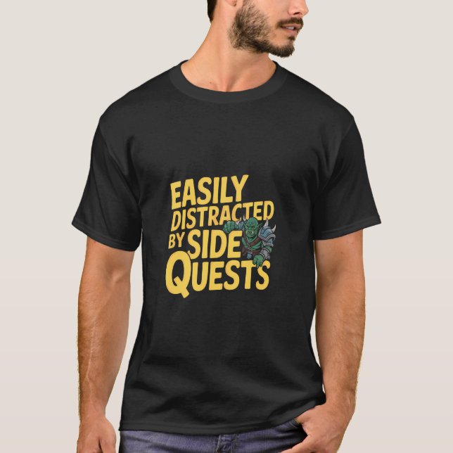 Camiseta Gatos Jogadores de Rpg Missão Lateral Distraídos M (Frente)