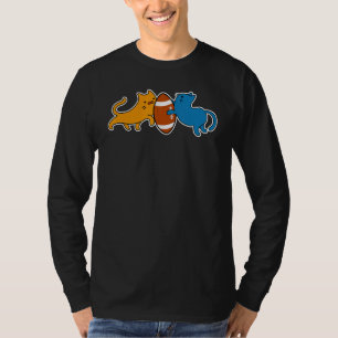 Camiseta Gatos jogam futebol americano de brinquedo