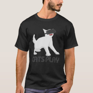 Camiseta Gatos Jogam I Engraçado Gamer Kitten Gamer Jogo Ca