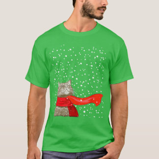 Camiseta Gatos Jogam Neve Inverno Divertido Amante de Gatos