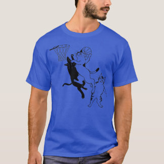 Camiseta Gatos Jogando Basquete