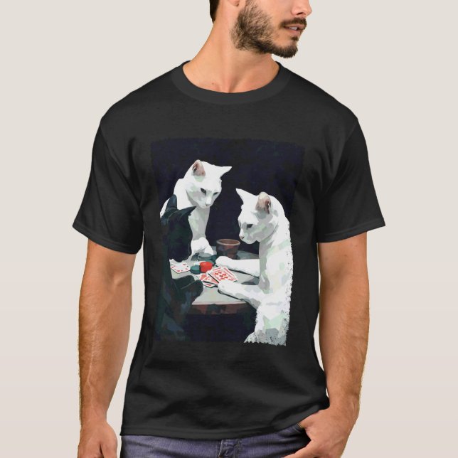 Camiseta Gatos Jogando Poker (Frente)