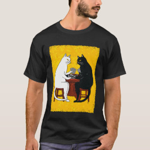 Camiseta Gatos Jogando Poker de Pop Art de Apostas Amarelo