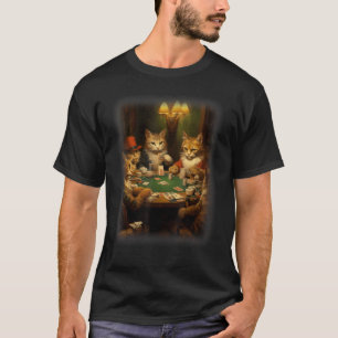 Camiseta Gatos Jogando Poker Um Amigo na Arte Gata Necessár