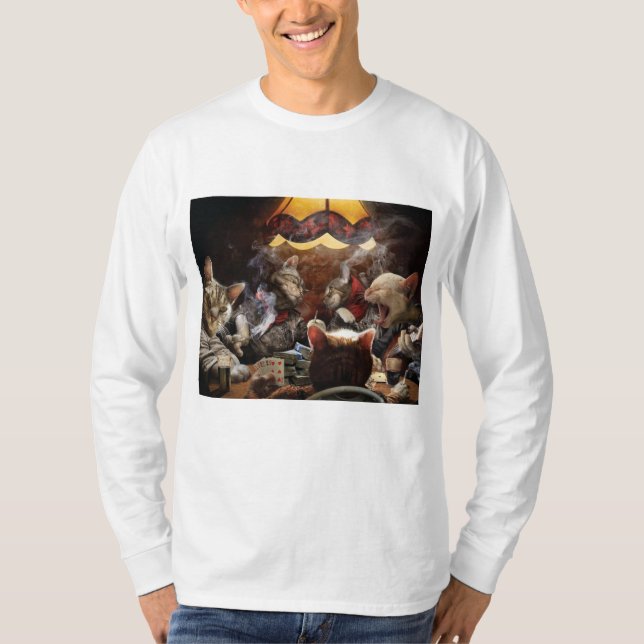 Camiseta Gatos jogando pôquer (Frente)