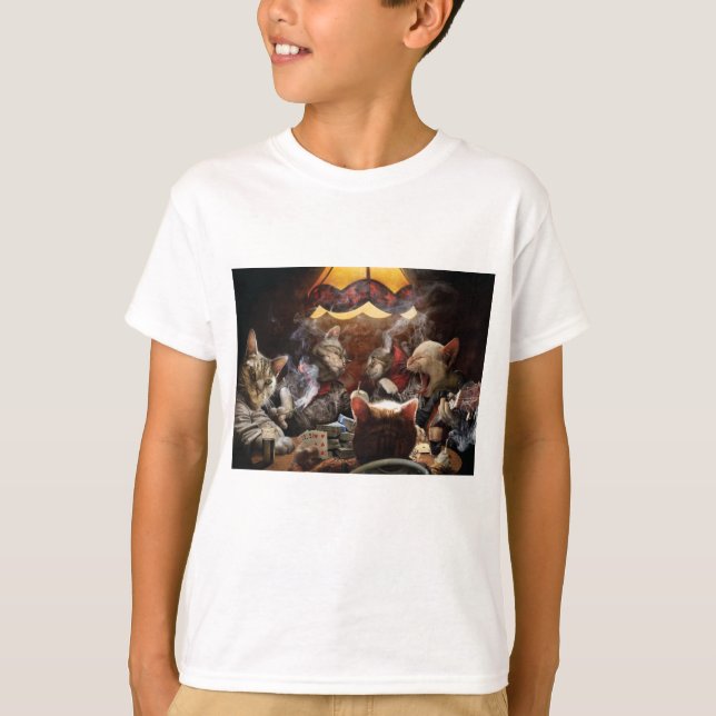 Camiseta Gatos jogando pôquer (Frente)