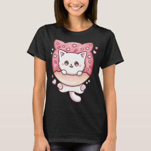 Camiseta Gatos Kawaii, Gatos-Rosquinha, Gatos Diversão Otak