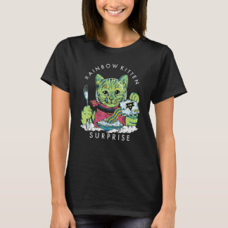 Camiseta Gatos Kit de Surpresa de Gatinho Arco-Íris Fofos C