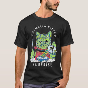 Camiseta Gatos Kitten Surpresa Cute Comer Animal Retro Arco