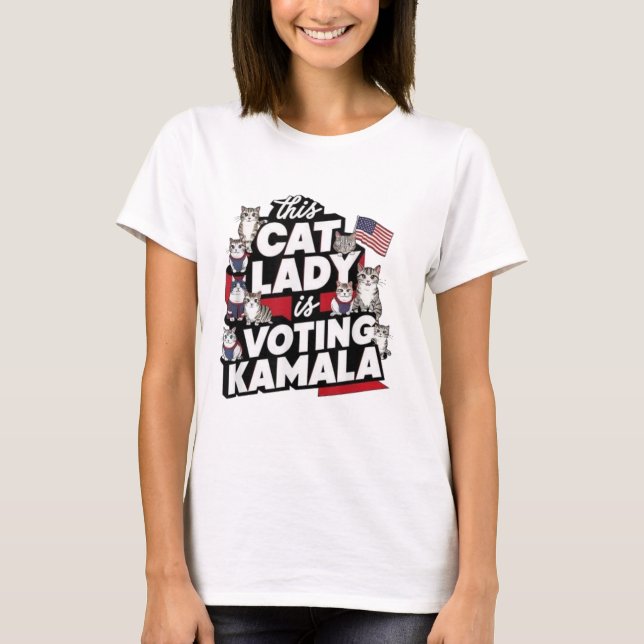 CAMISETA GATOS LADIDES PARA KAMALA (Frente)