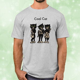 Camiseta Gatos legal de Vintagem Negra