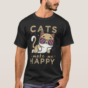 Camiseta Gatos legal Vintage Me Fazem Homens Felizes Mulher