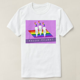 Camiseta Gatos LGBT Felizes com a Bandeira do Arco-Íris